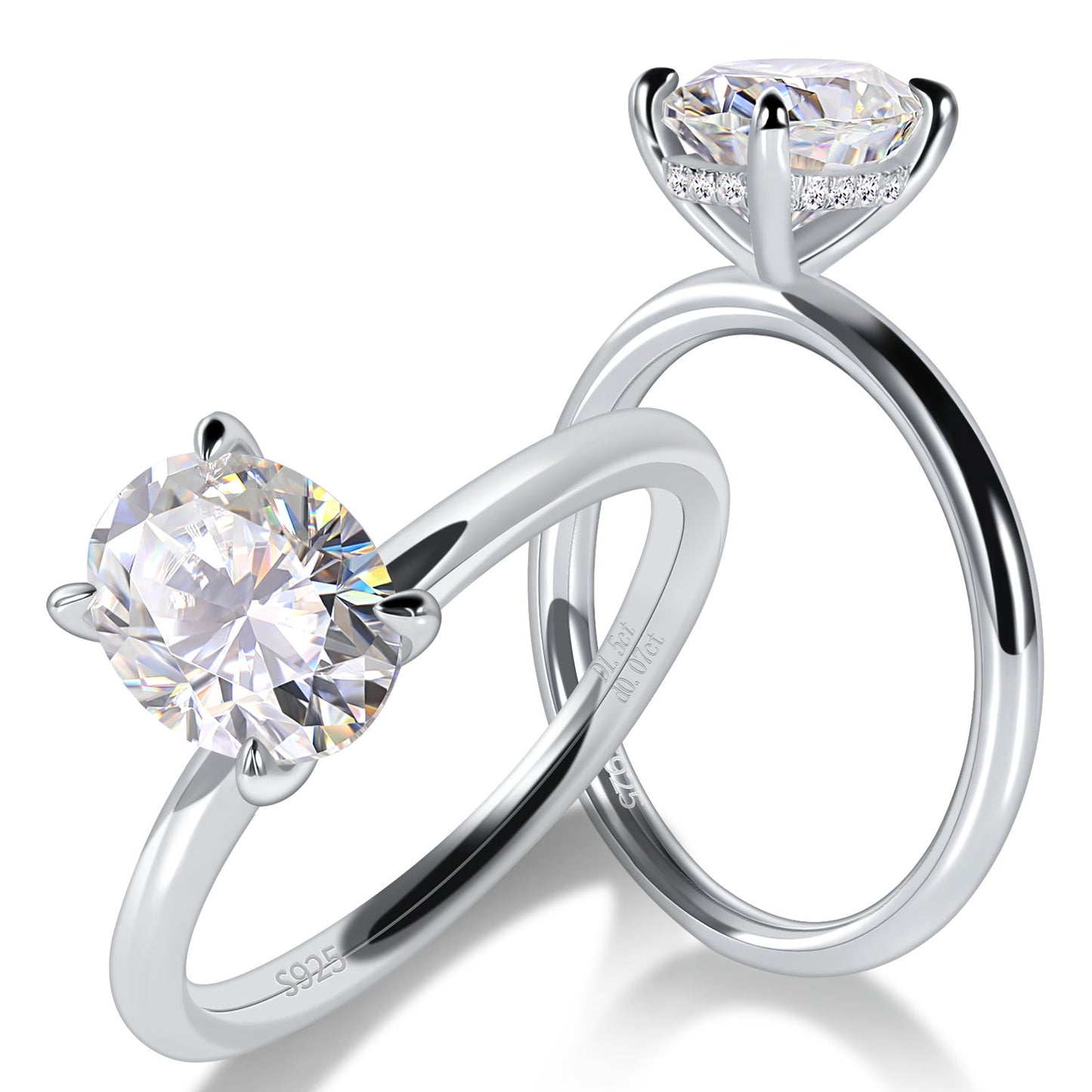 1.5 Carat Oval Cut Moissanite Engagement Ring for Women 925 Sterling Silver Solitaire Rings D Color Lab Created Diamond Promise Wedding Ring for Her