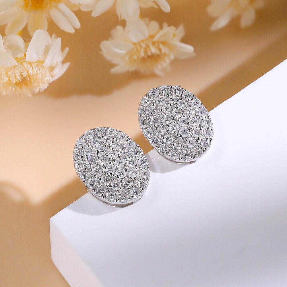 100% Natural Diamond Earrings for Women F Color VSI Clarity Solid 18k White Gold AU750 Engagement Wedding for Women Fine Jewelry