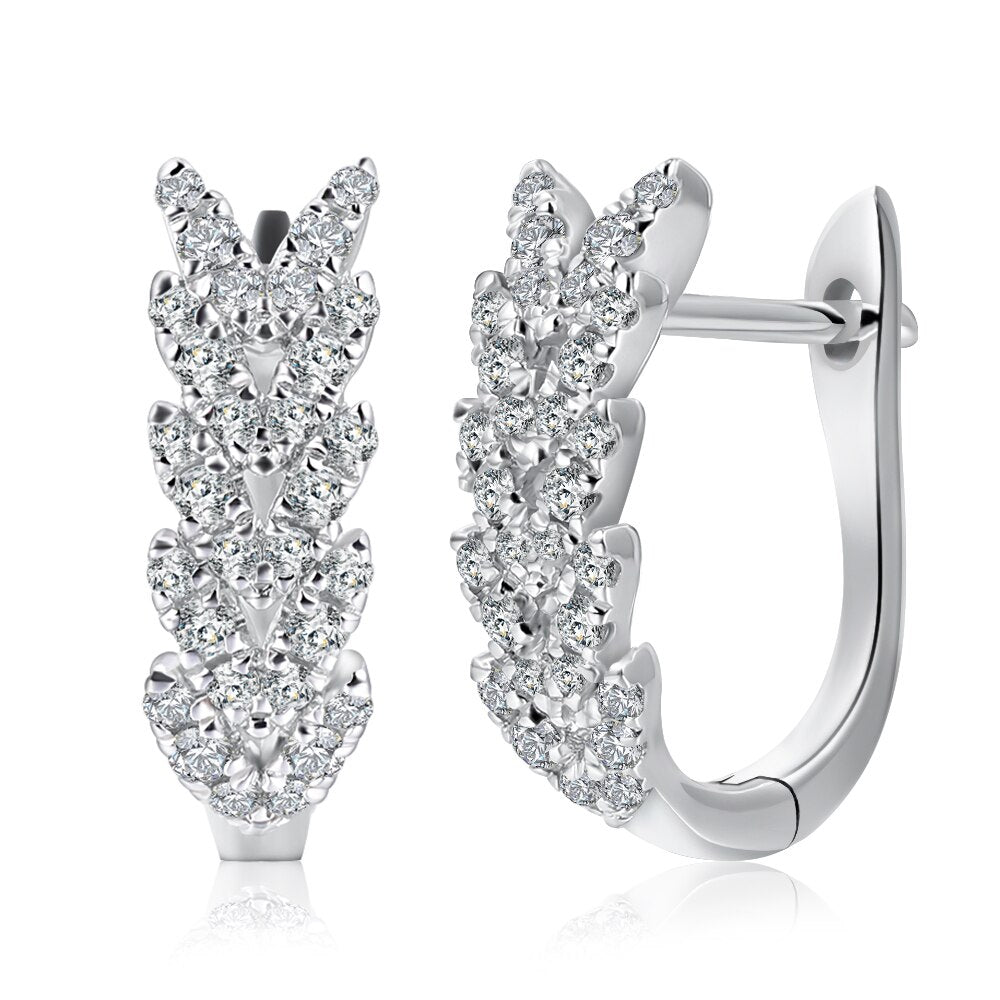 100% Natural Diamond Earrings for Women F Color VSI Clarity Solid 18k White Gold Earrings for Women Engagement Party Au750 Fine Jewelry