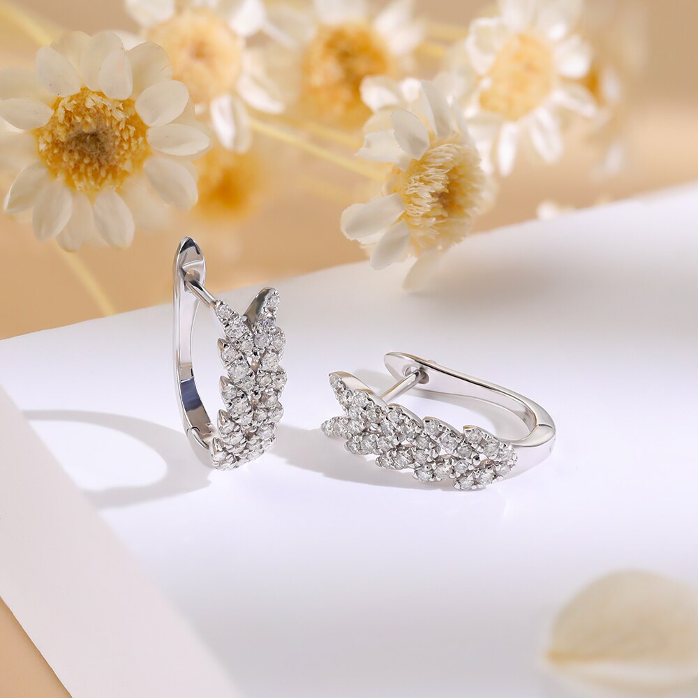 100% Natural Diamond Earrings for Women F Color VSI Clarity Solid 18k White Gold Earrings for Women Engagement Party Au750 Fine Jewelry