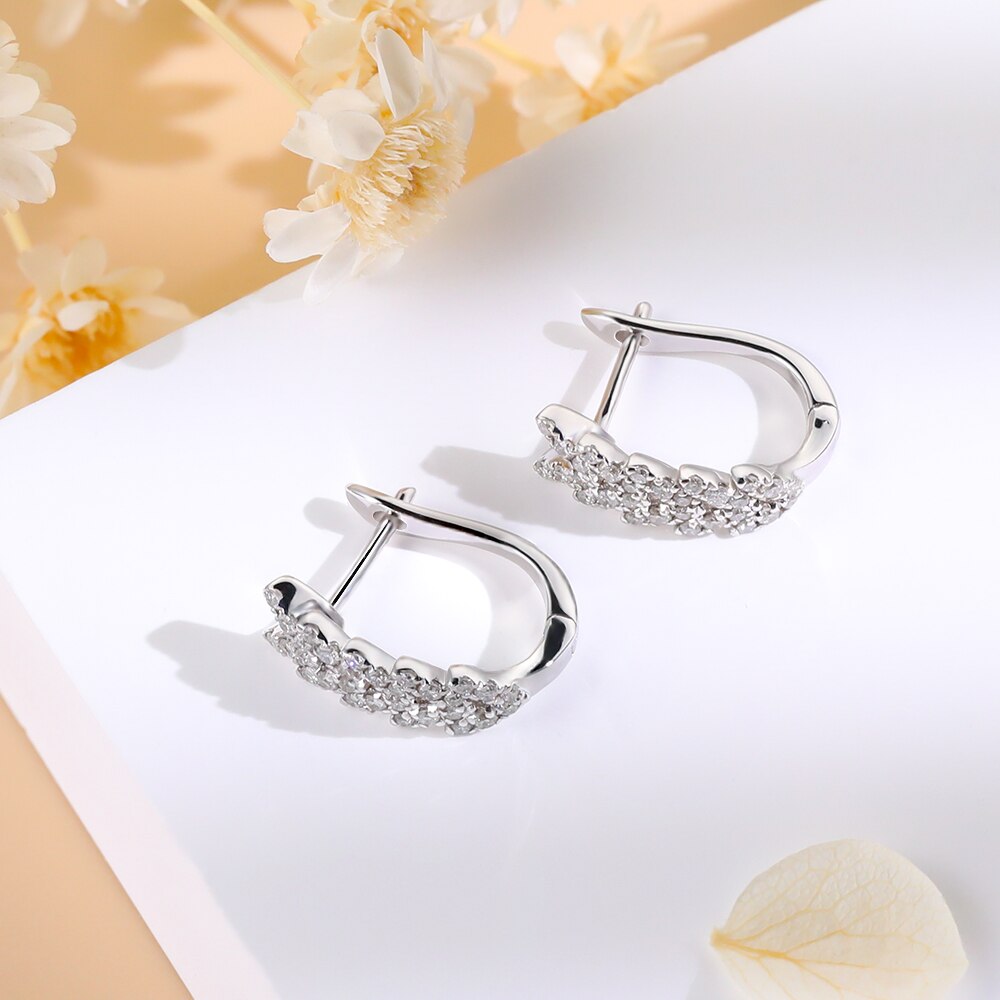 100% Natural Diamond Earrings for Women F Color VSI Clarity Solid 18k White Gold Earrings for Women Engagement Party Au750 Fine Jewelry