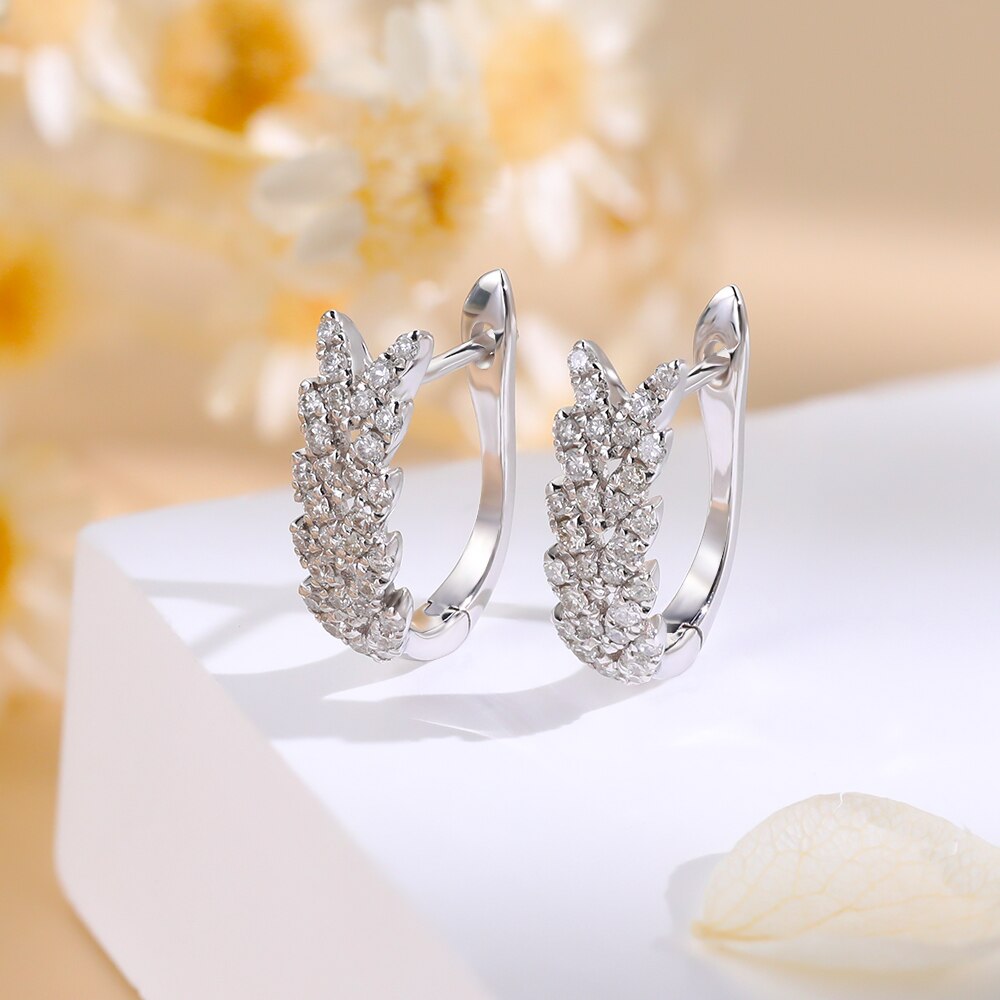 100% Natural Diamond Earrings for Women F Color VSI Clarity Solid 18k White Gold Earrings for Women Engagement Party Au750 Fine Jewelry
