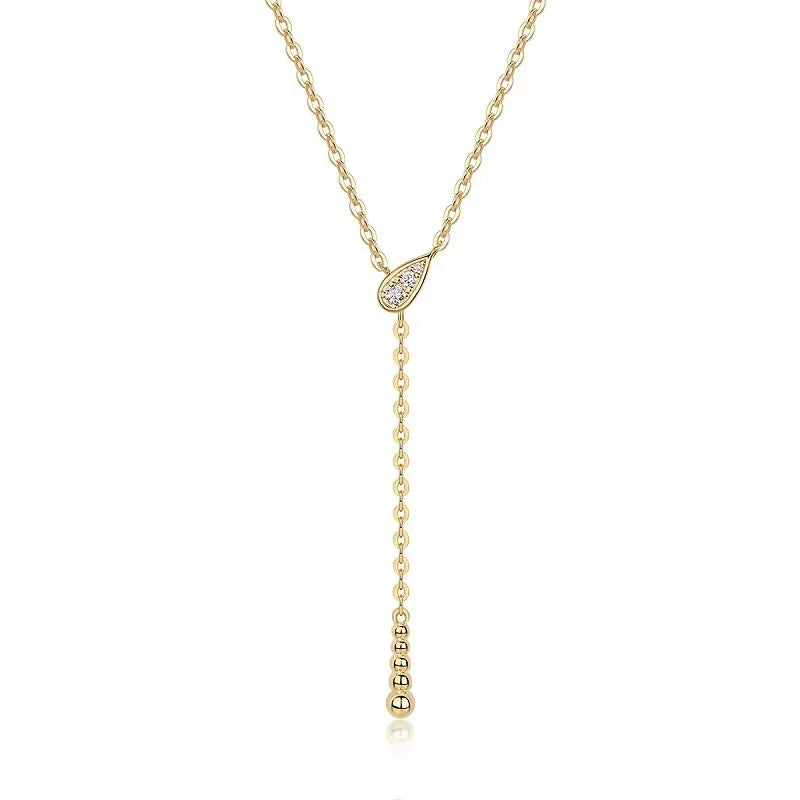 Moissanite Necklaces 925 Sterling Silver 18K Yellow Gold Plated Double Layer Chain for Women Fashion Diamond Jewelry