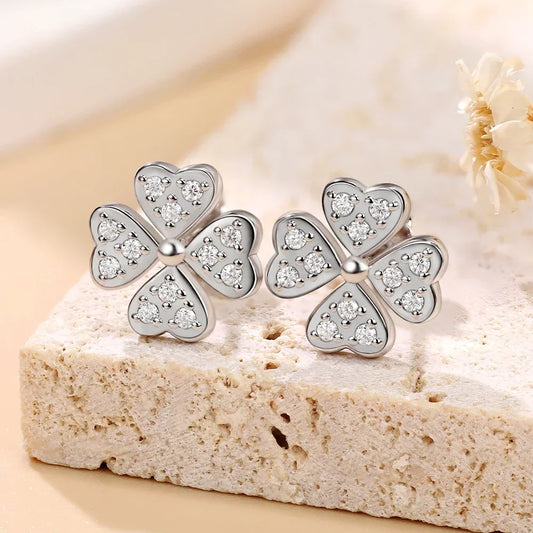 Moissanite Earrings for Women D Color Round Cut S925 Sterling Silver Stud Earrings for Woman Lab Diamonds Wedding Jewelry