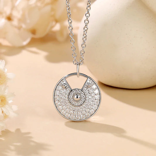 Moissanite Necklace for Women D VVS1 18k White Gold Plated 925 Sterling Silver Chain Diamond Amulet Pendant Vintage Jewelry Gift