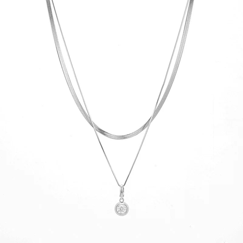 Real Moissanite Pendent Snake Bone Chain Necklace for Women 925 Sterling Silver 1.0CT D Color Lab Diamond Choker Fine Jewelry