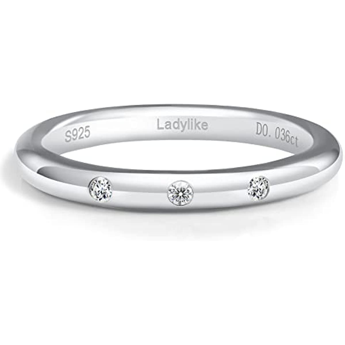 Ladylike Moissanite Wedding Bands Sterling Silver Stackable Band Rings 18K Gold Plated Lab Created Diamond Rings with D Color VVS1 Moissanite Stone