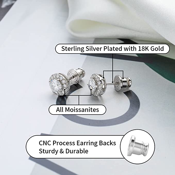 Lab-Created Diamond Hoop Earrings – 0.14ct White Gold Plated, VVS1/D/Excellent