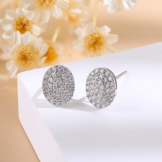 100% Natural Diamond Earrings for Women F Color VSI Clarity Solid 18k White Gold AU750 Engagement Wedding for Women Fine Jewelry