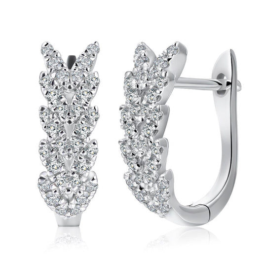 100% Natural Diamond Earrings for Women F Color VSI Clarity Solid 18k White Gold Earrings for Women Engagement Party Au750 Fine Jewelry