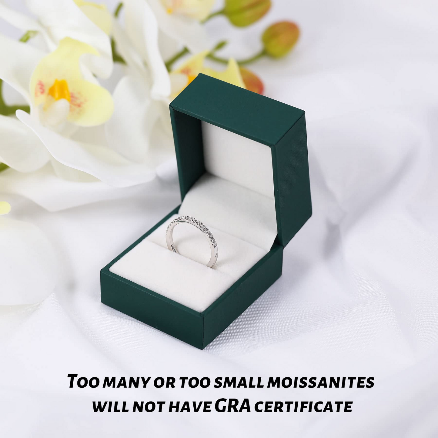 Thin moissanite 2025 wedding band